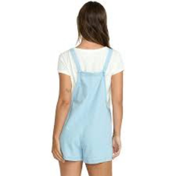 Roxy Blue Linen Overalls with pockets. Medium - Picture 2 of 7